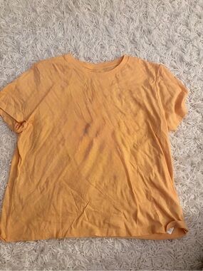 GAP Shrunken T Pastel Peach Orange Crewneck Short Sleeve Cropped Baby Tee Size M